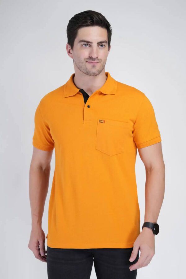 Polo Plus Men Solid Yellow T-Shirt